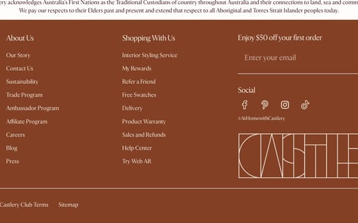 Footer section preview