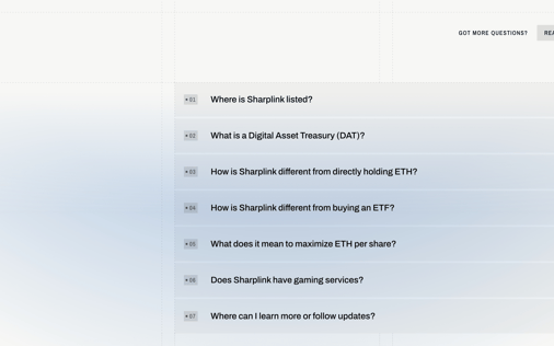 FAQ section preview