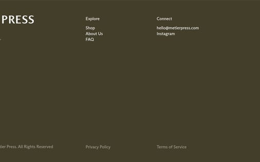 Footer section preview