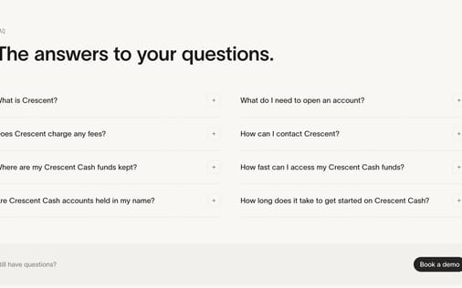 FAQ section preview
