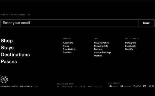 Footer section preview
