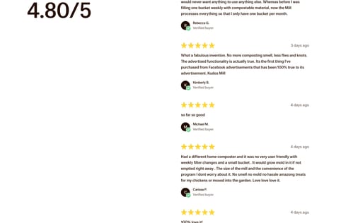 Testimonial section preview