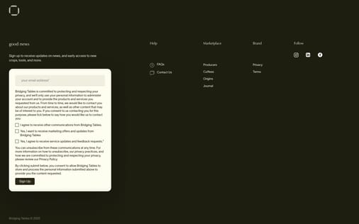 Newsletter section preview