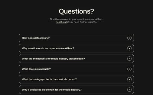 FAQ section preview