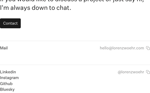 Contact section preview
