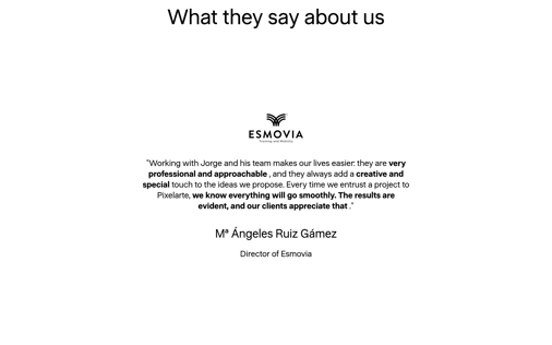 Testimonials section preview