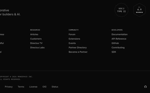 Footer section preview