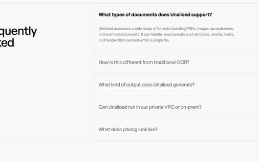 FAQ section preview