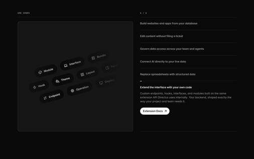 Feature section preview