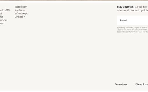 Footer section preview
