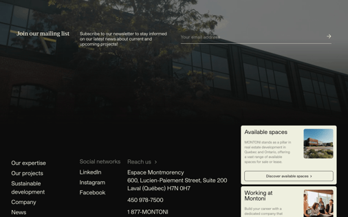 Footer section preview