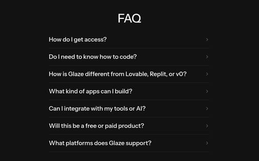 FAQ section preview