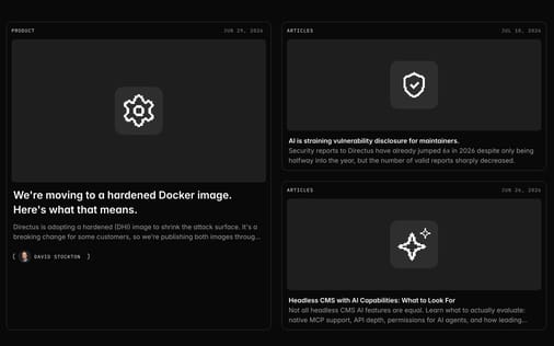 Blog section preview