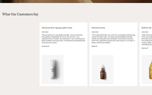 Testimonial section preview