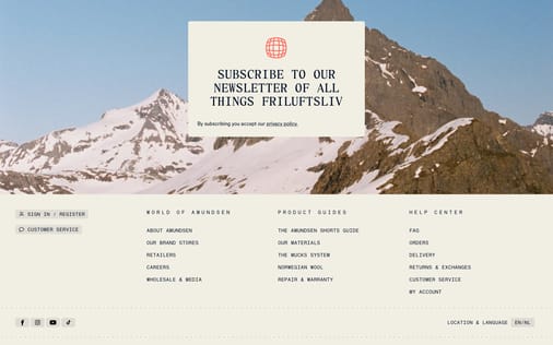 Footer section preview