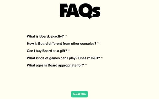 FAQ section preview
