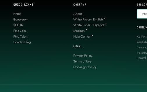 Footer section preview