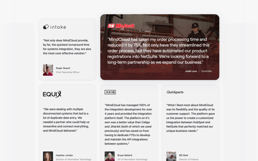 Testimonial section preview