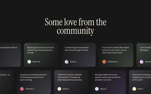 Testimonials section preview