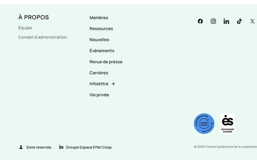 Footer section preview