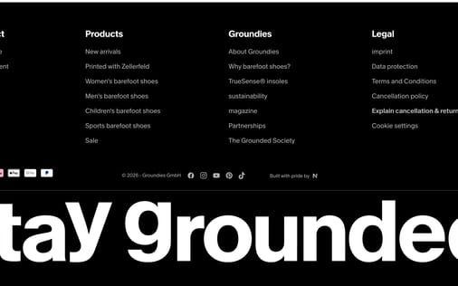 Footer section preview