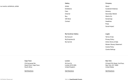 Footer section preview
