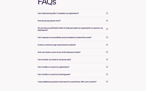 FAQ section preview