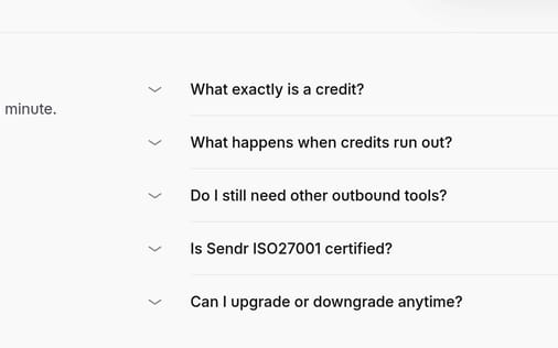 FAQ section preview