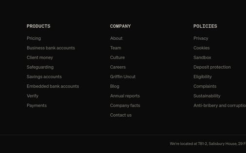 Footer section preview
