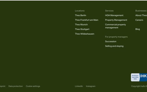 Footer section preview