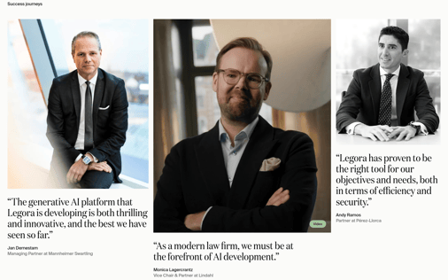 Testimonials section preview