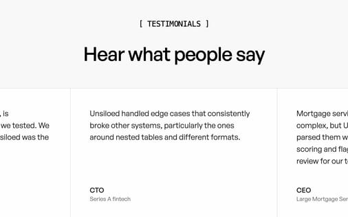 Testimonial section preview