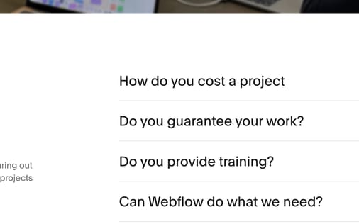 FAQ section preview