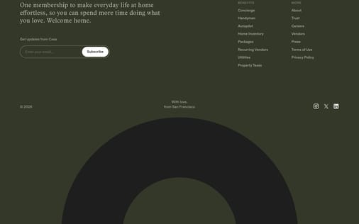 Footer section preview