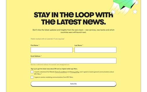 Newsletter section preview