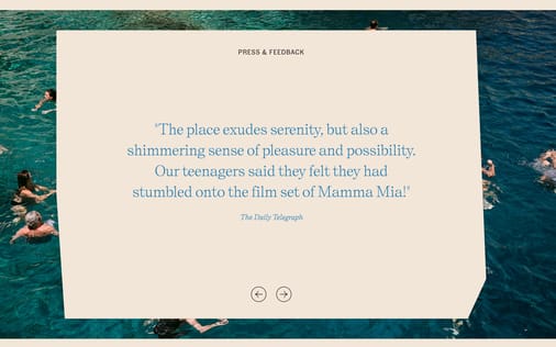 Testimonial section preview