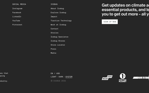 Footer section preview