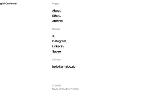 Footer section preview