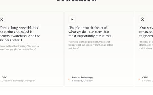 Testimonial section preview