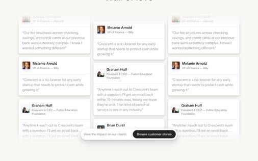 Testimonial section preview