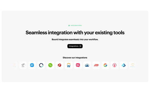 Integrations section preview