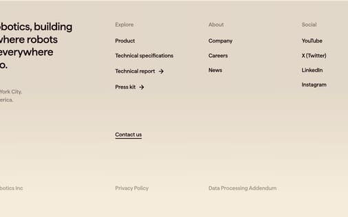Footer section preview