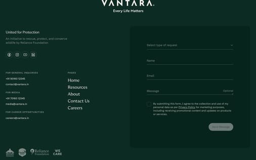 Footer section preview