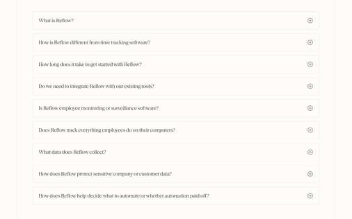 FAQ section preview