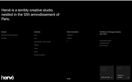 Footer section preview