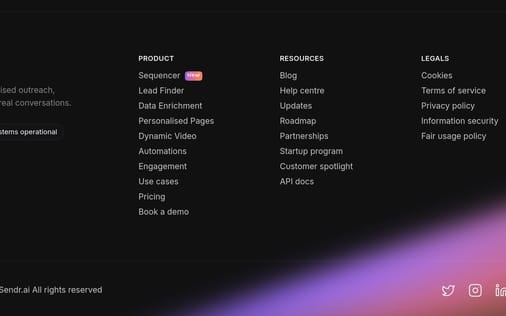 Footer section preview