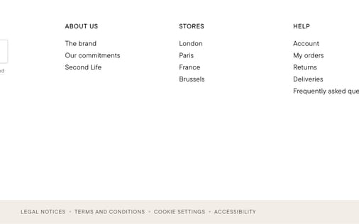 Footer section preview