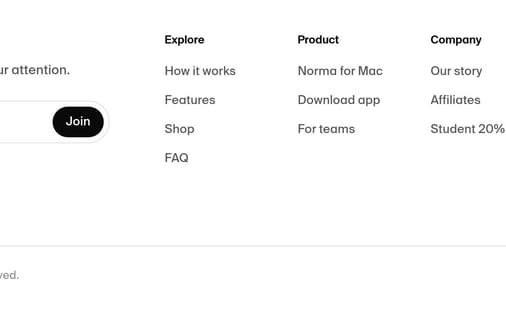 Footer section preview