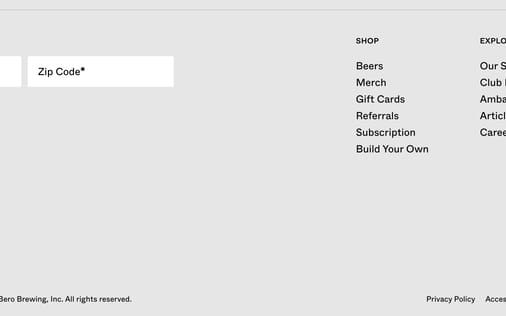 Footer section preview