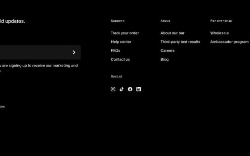 Footer section preview